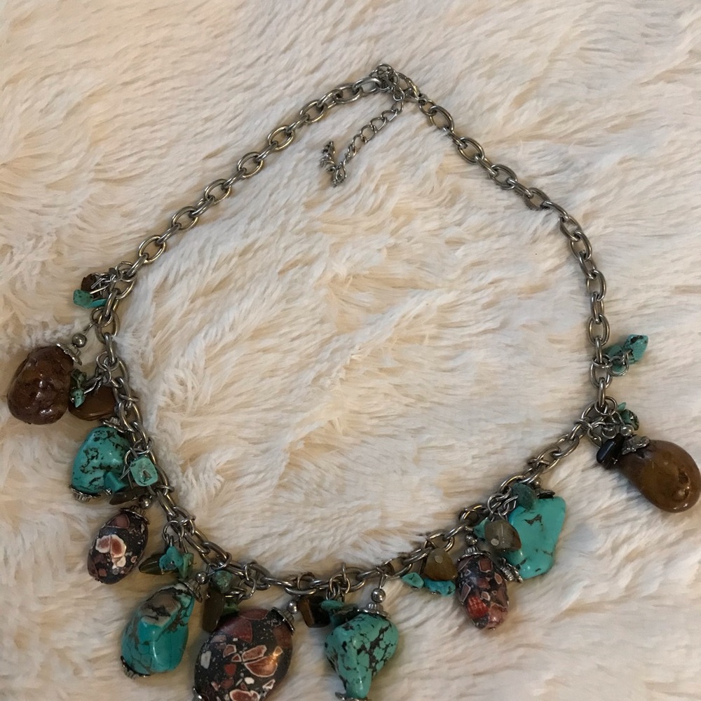 Turquoise and brown necklace